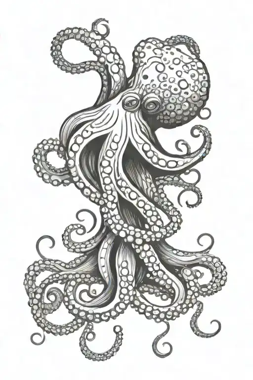 Octopus Wrapping Its Tentacles Wood Block