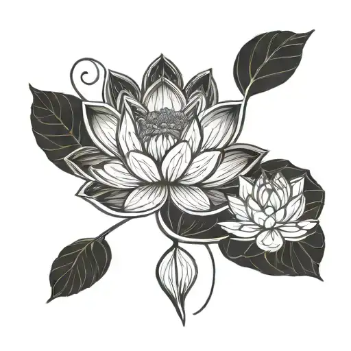 Lotus Flower With A Cat Inside