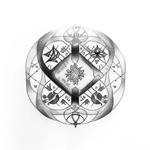 Vegvisir With Crows And Wolf