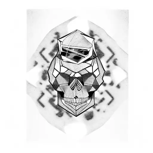 Skull With Worn Videotape Glitching