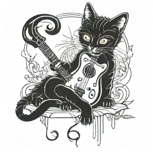 Felines And Music Themed