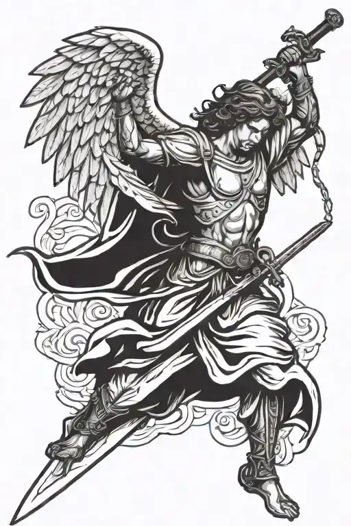 Angel Holding A Sword