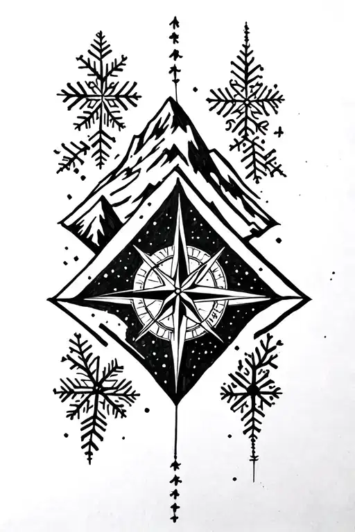 Snowflake & Mountain & Compass Geometric