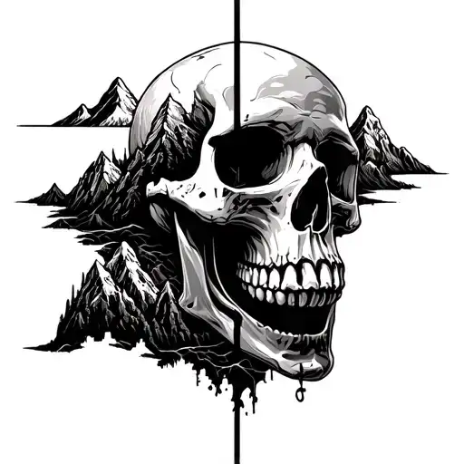 Skull And Mountains Panorama