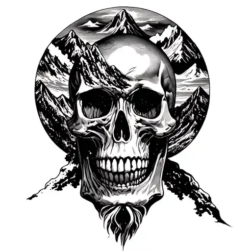 Skull And Mountains Panorama