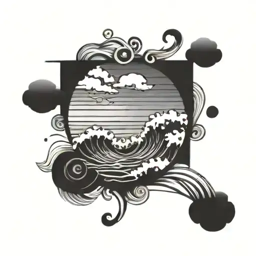 Ocean Waves Sunset Sky