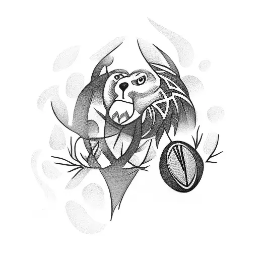 Rugby Player Surrounded By A Lush Forest