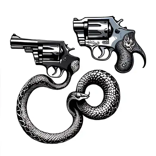 2 Revolvers And A Snake