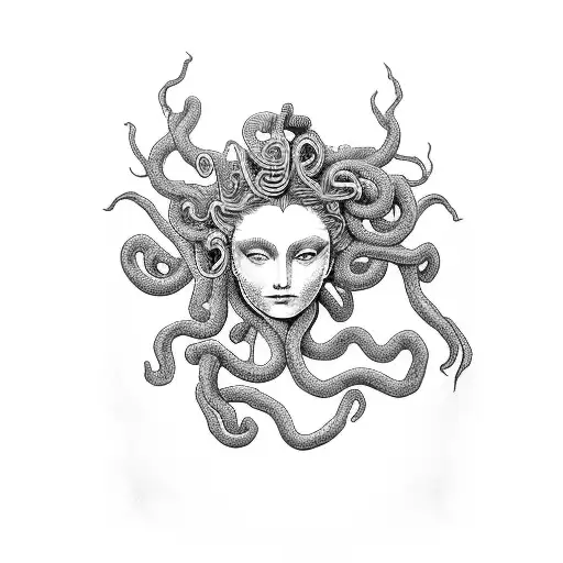 Medusa With Poseidon Head In Her Hand
