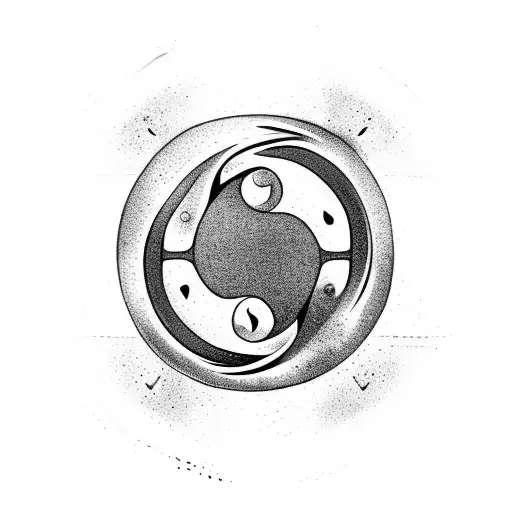 A Yin-yang Symbol Surrounded By Waves