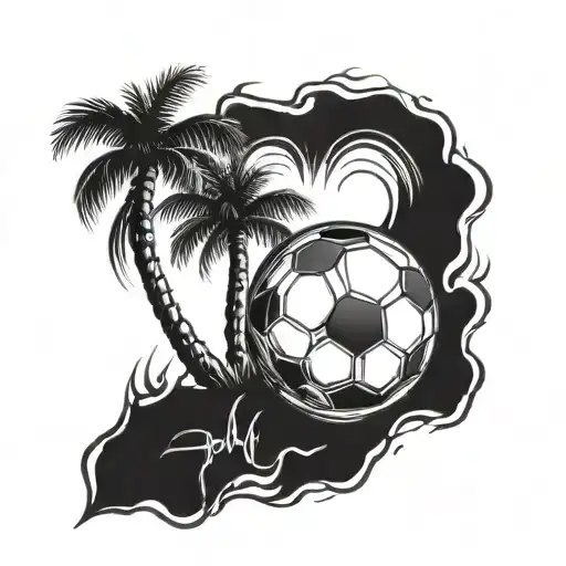A Soccer Ball Morphing Into A Palm Tree