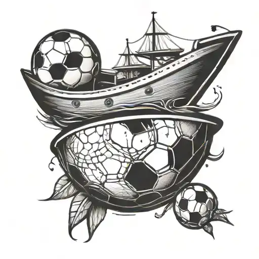 Boat With A Soccer Ball Incorporated In It
