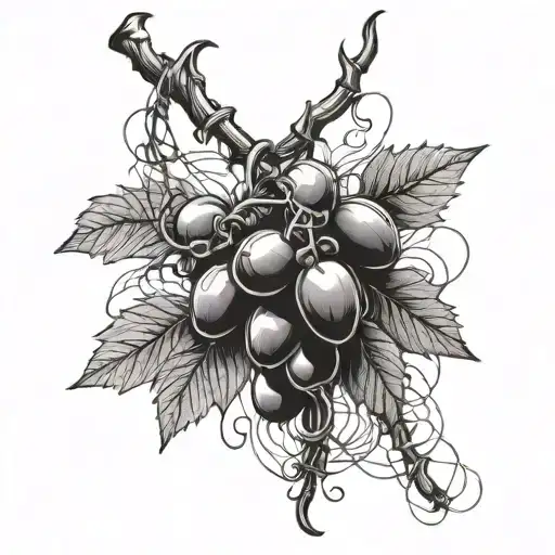 Grape Vine And Barb Wire Wrapped