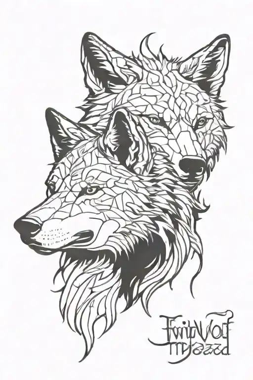 Twin Wolf Head