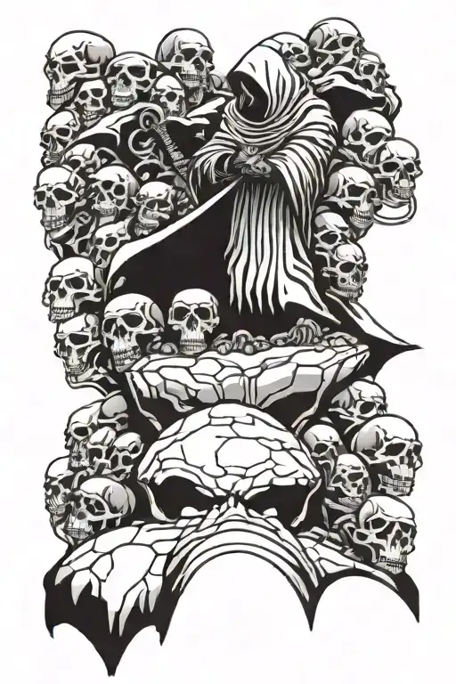 Reaper Standing On A Mountain Of Skulls