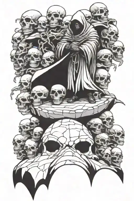 Reaper Standing On A Mountain Of Skulls