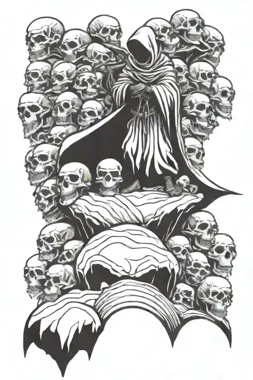 Reaper Standing On A Mountain Of Skulls