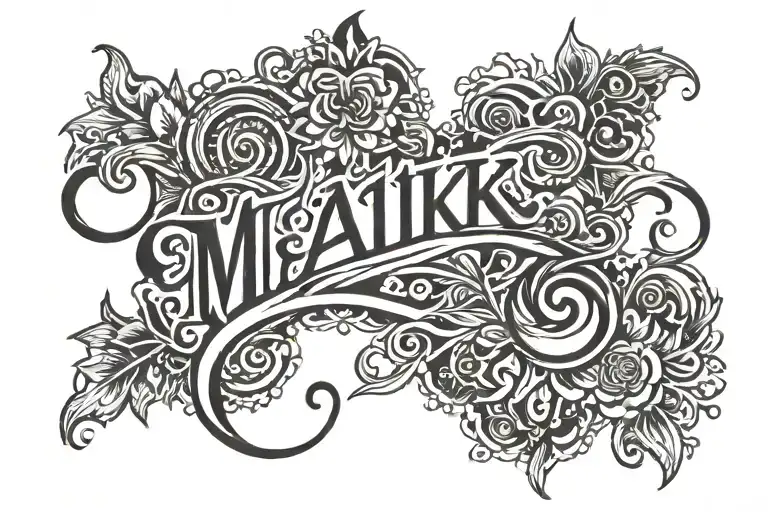 Lettering Tattoo With The Word Maika