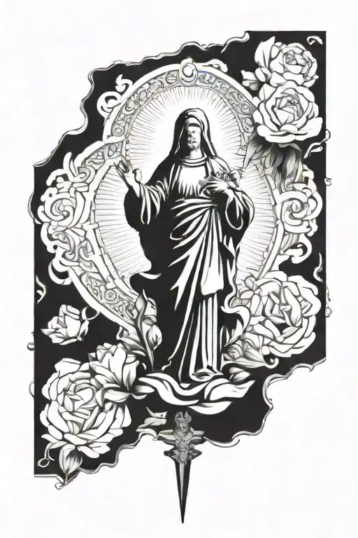 Cross With Virgin Mary