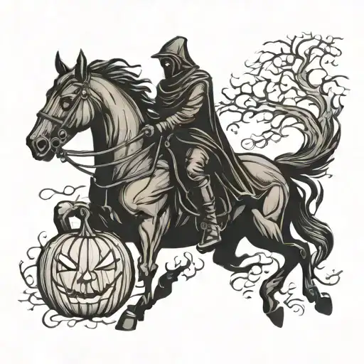 Headless Horseman Holding Pumpkin