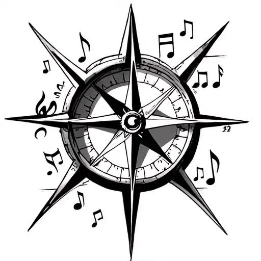 Compass With Music Notes