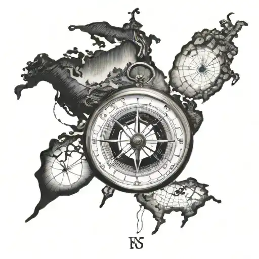 Compass With World Map