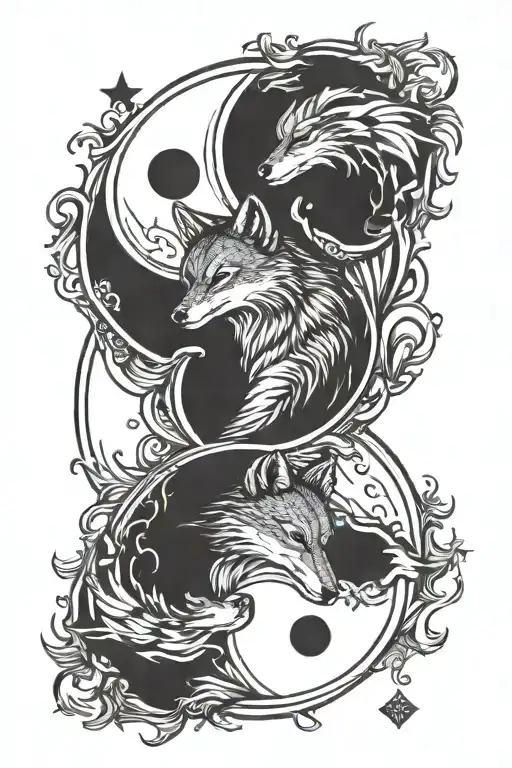 Coyote Yin Yang Symbol