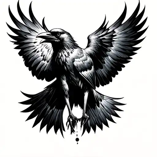 Raven Flying
