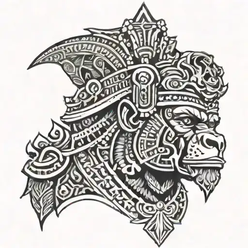 Aztec King With Gorillas Hat