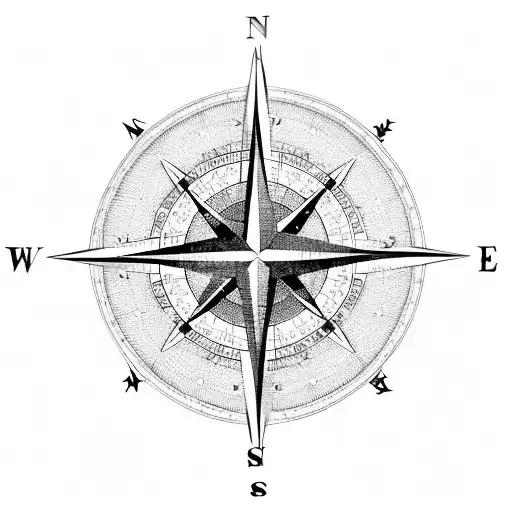 A Compass Rose Intertwined With A Map Of The World