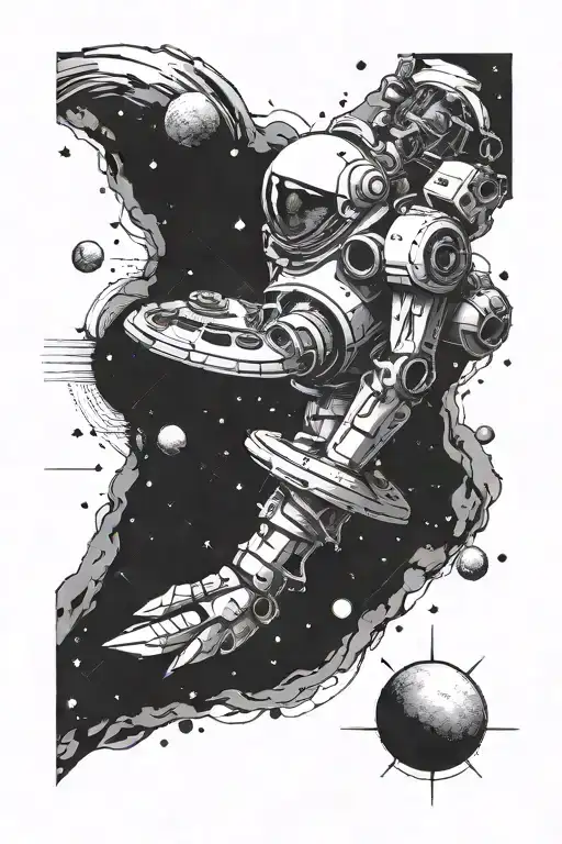 Black And White Space Arm