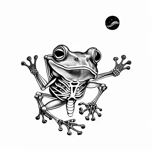 Frog With Skeleton In Space