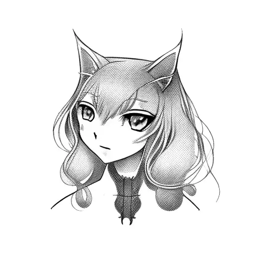 Anime Girl With A Cat