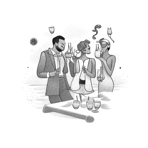 A Group Of Friends Toasting With Drinks On A Tropical Beach