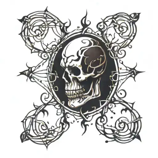 Ornamental Lines Black Lightning And Black With Like Barbed Wire