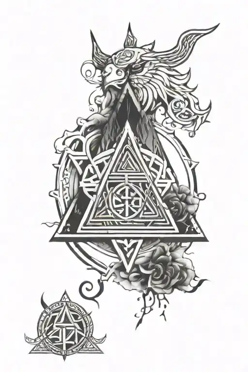Norse Mythology Themed With Vegvesir And Valknut