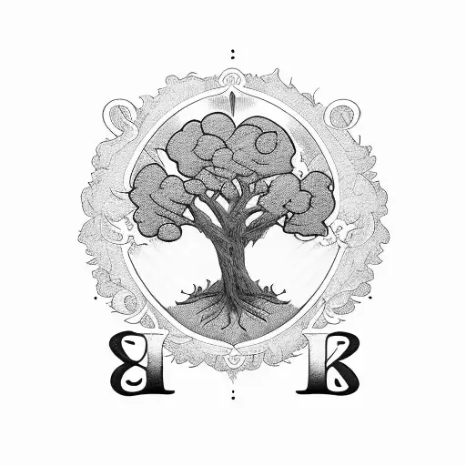 Family Tree With Letters K And J