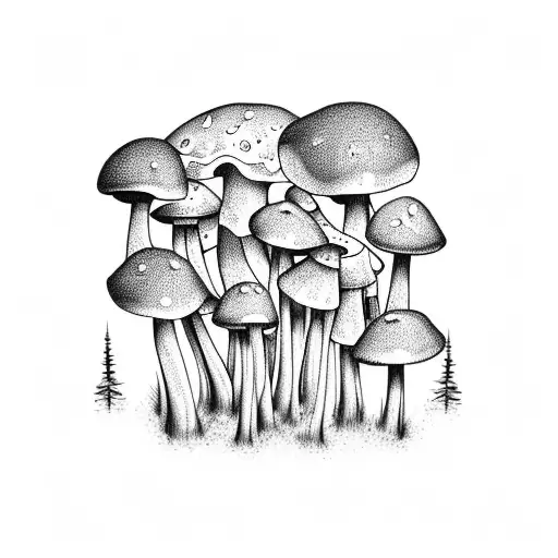 Mushroom Trees Forest Plant