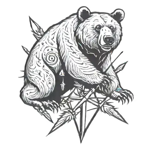 Bear Struck By Arrows
