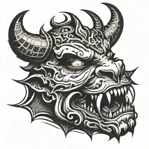 Grotesque Demon Face