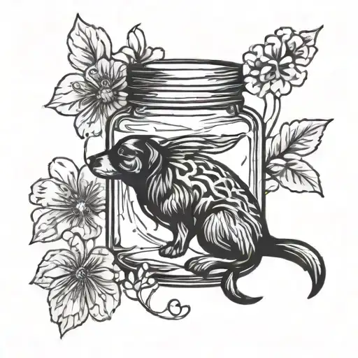 Jar Of Honey And Dog Paw Print