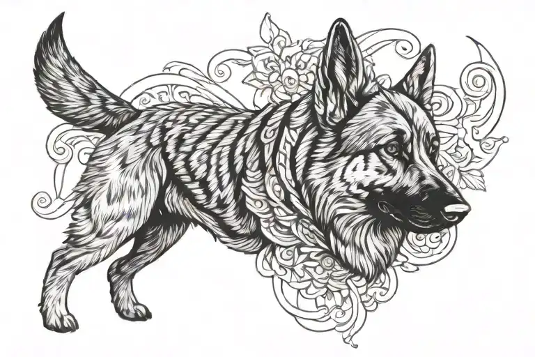 3 Headead German Shepard Dog