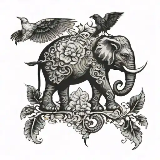 Elephant And Crow