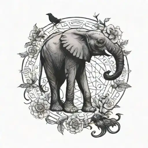 Elephant And Crow