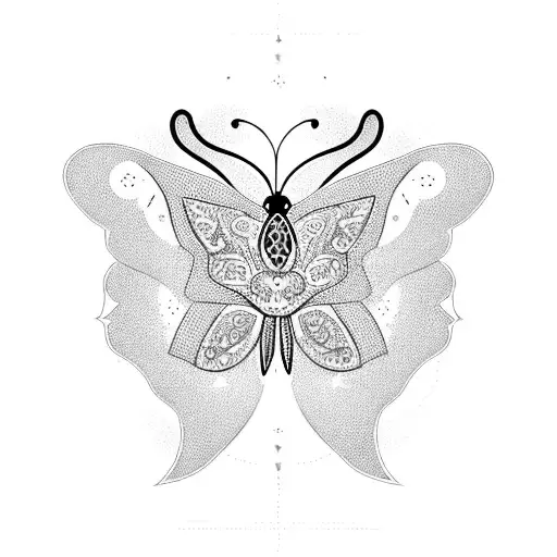 Combine The Unalome Symbol With A Butterfly In A Geometric Shape
