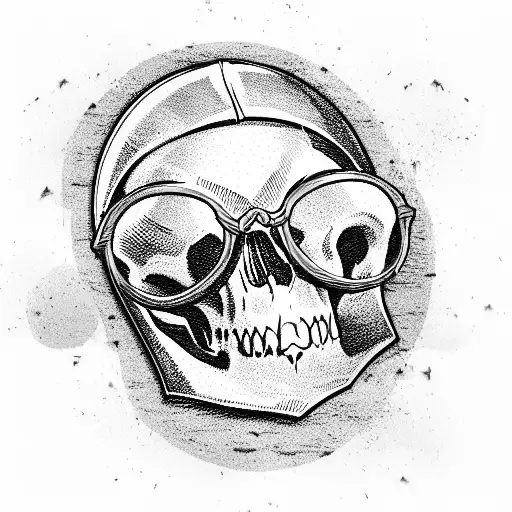 A Skull In Glasses With A Military Helmet