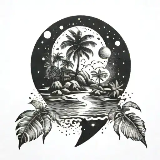 Galaxy Inside An Island Tropics