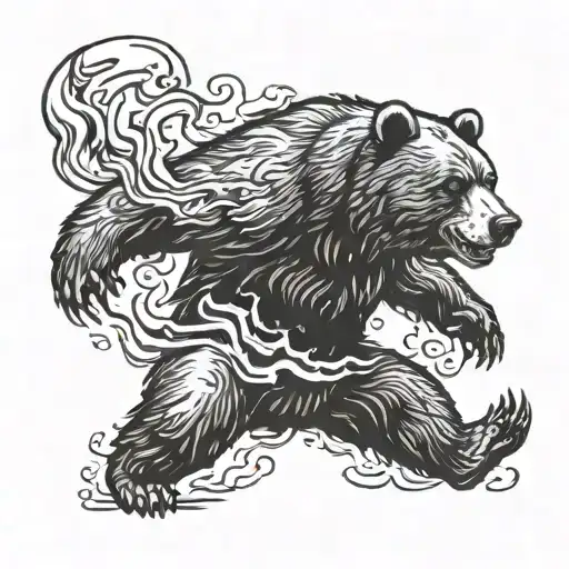 Bear Throwing Molotov