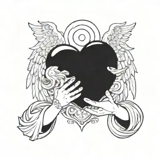 A Celestial Angel Holding A Heart In Their Hands