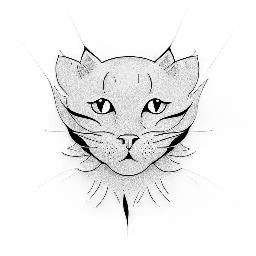 Very Minimalist Black Cat Silhouette